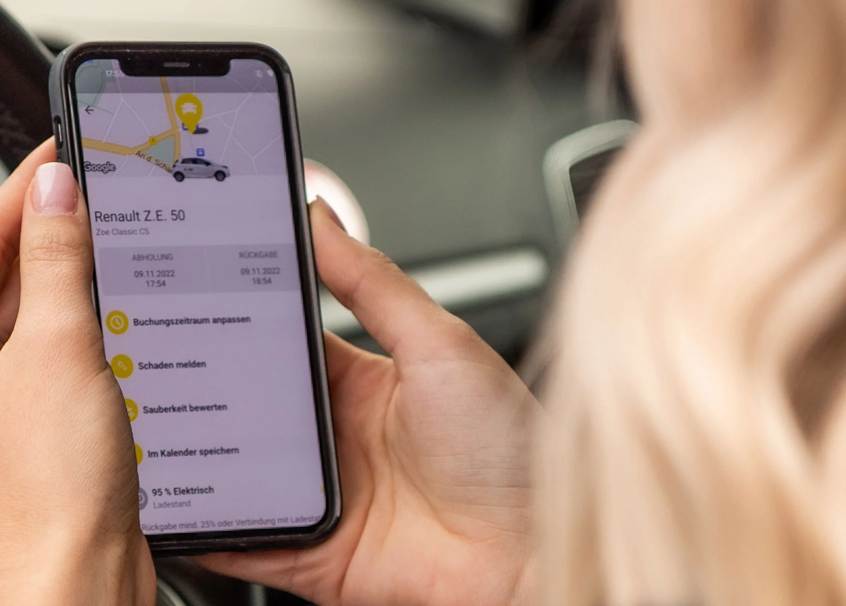 CLASSIC CarSharing App im Fahrzeug